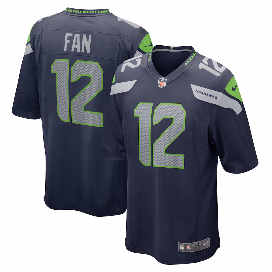 Men's Seattle Seahawks 12s Nike College Navy Game Team Jersey