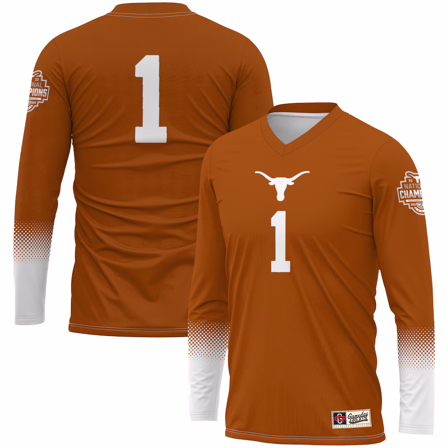 Unisex GameDay Greats #1 Texas Orange Texas Longhorns 2023 NCAA Women's Volleyball National Champions Fashion Jersey