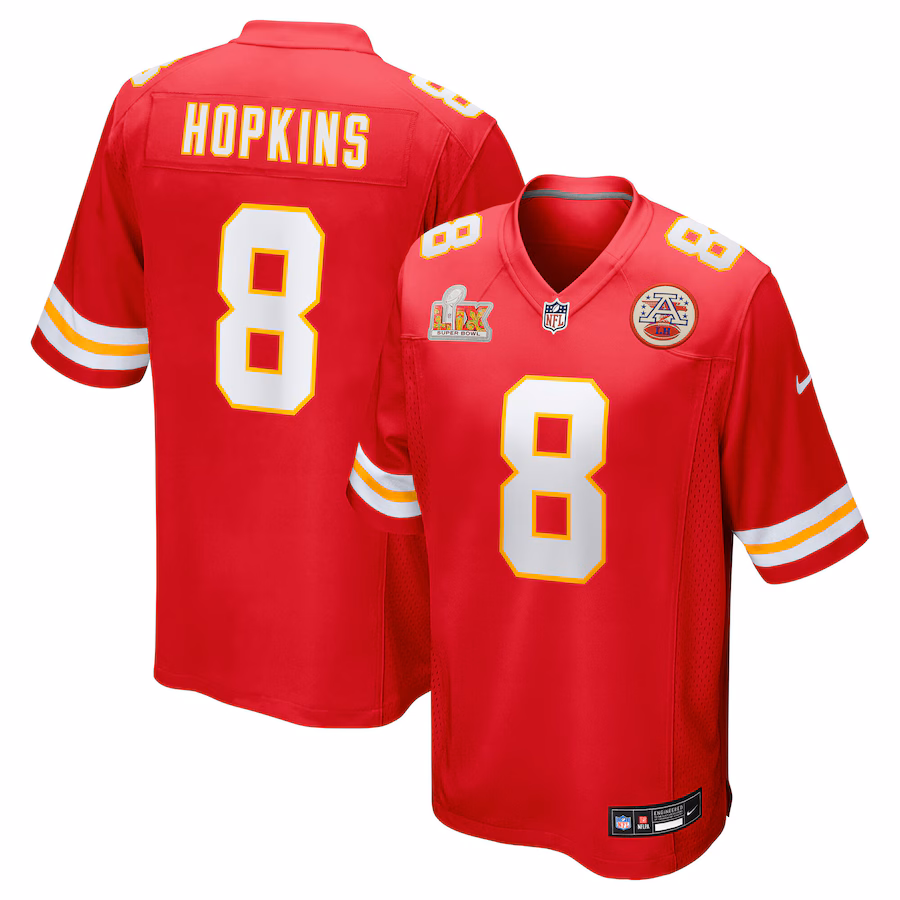 Men's Kansas City Chiefs DeAndre Hopkins Nike Red Super Bowl LIX Game Player Jersey