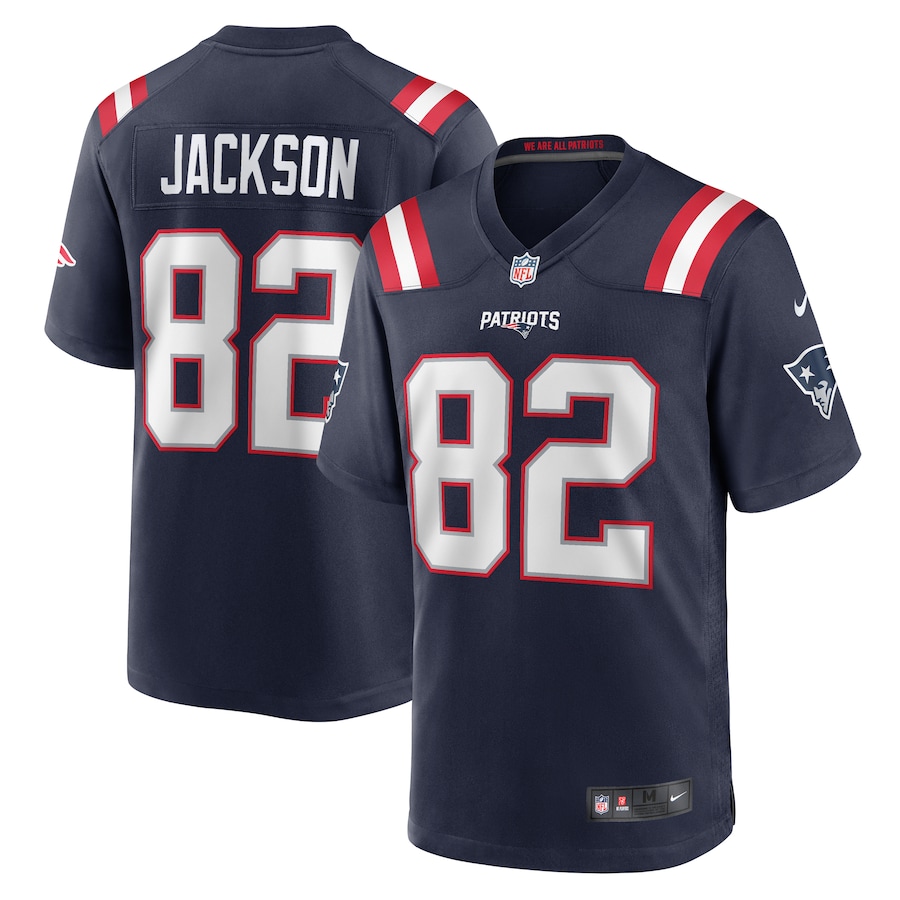 Men's New England Patriots JaQuae Jackson Nike Navy Game Jersey