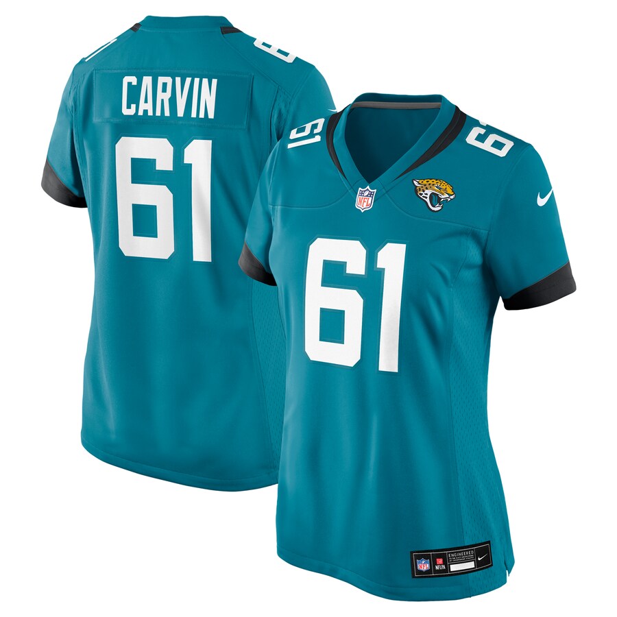 Women's Jacksonville Jaguars Jerome Carvin Nike Teal Team Game Jersey