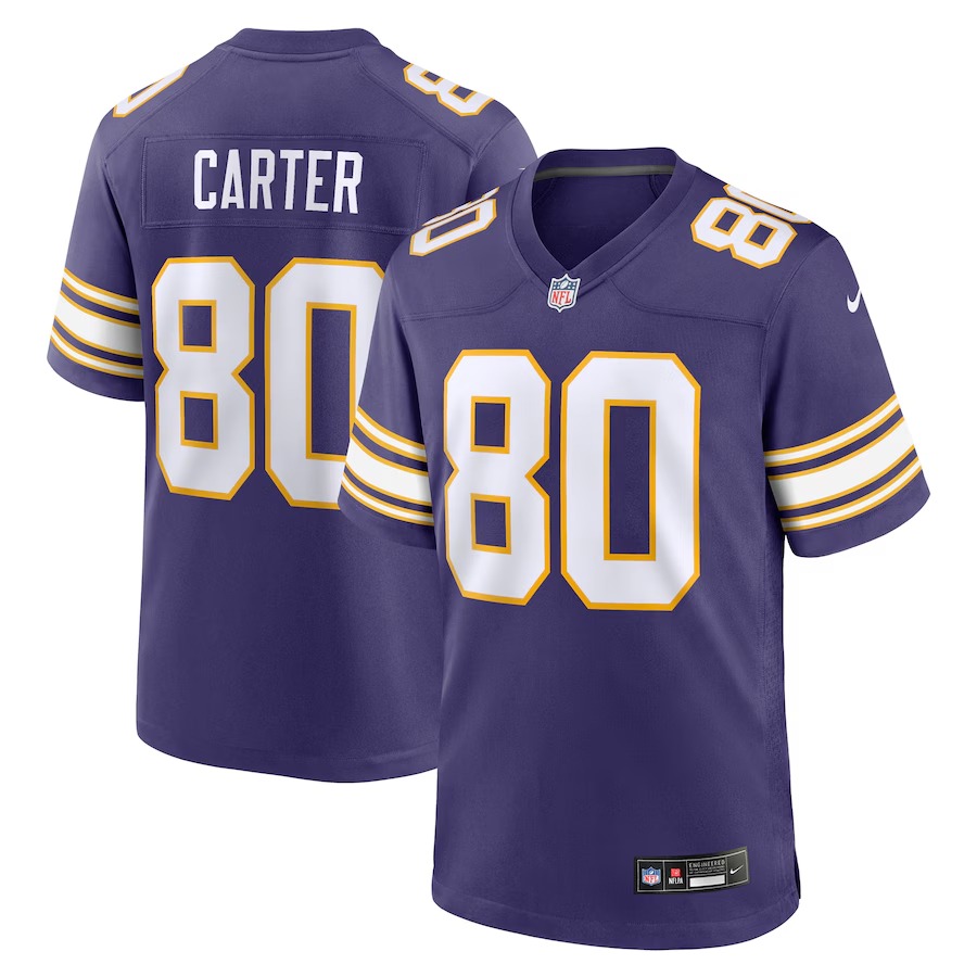 Men's Minnesota Vikings Cris Carter Nike Purple Classic Retired Player Game Jersey