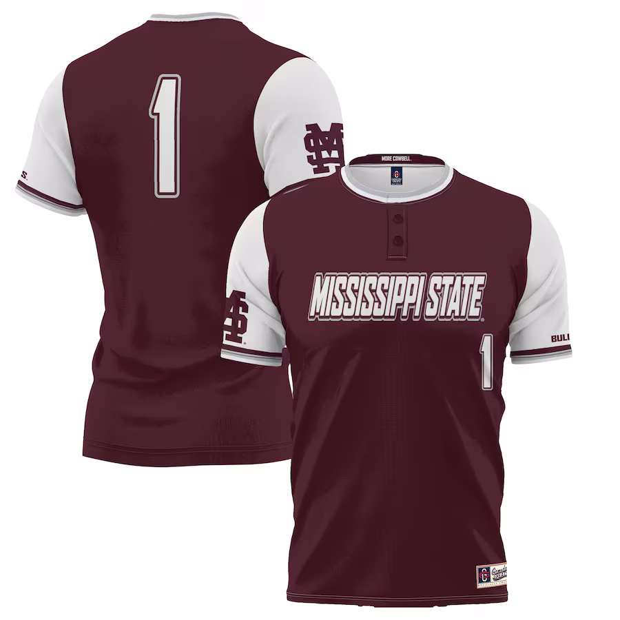 #1 Mississippi State Bulldogs GameDay Greats Youth Lightweight Softball Jersey - Maroon