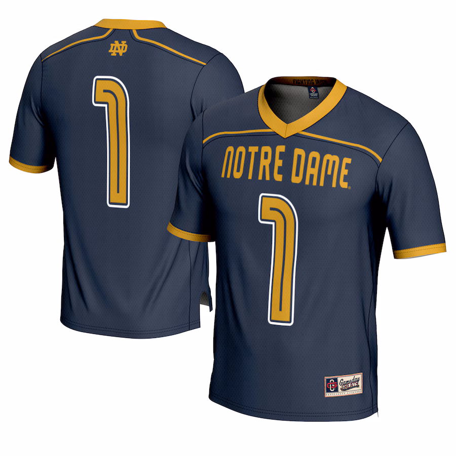 #1 Notre Dame Fighting Irish GameDay Greats Lightweight Lacrosse Fashion Jersey - Navy