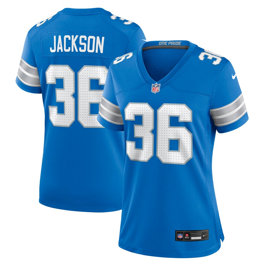 Women's Detroit Lions Deon Jackson Nike Blue Team Game Jersey
