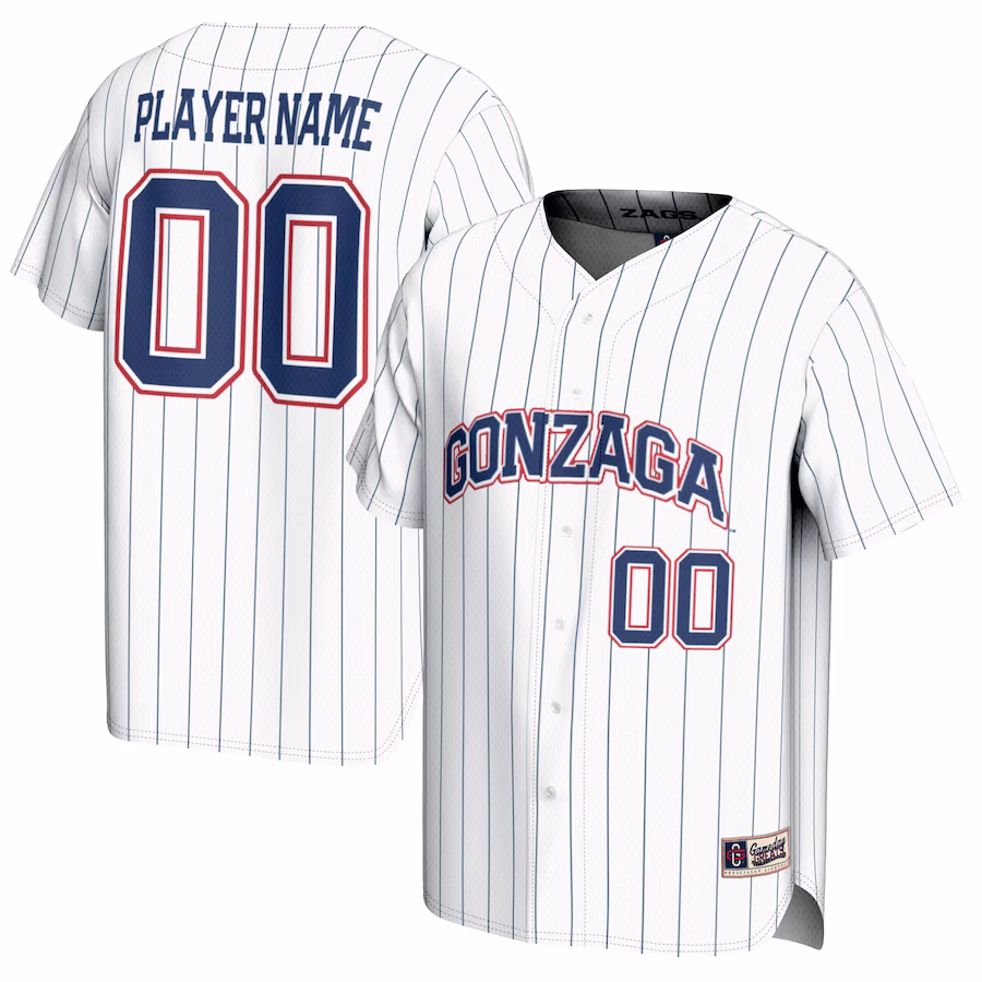 Gonzaga Bulldogs GameDay Greats Unisex NIL Pick-A-Player Baseball Lightweight Jersey - White