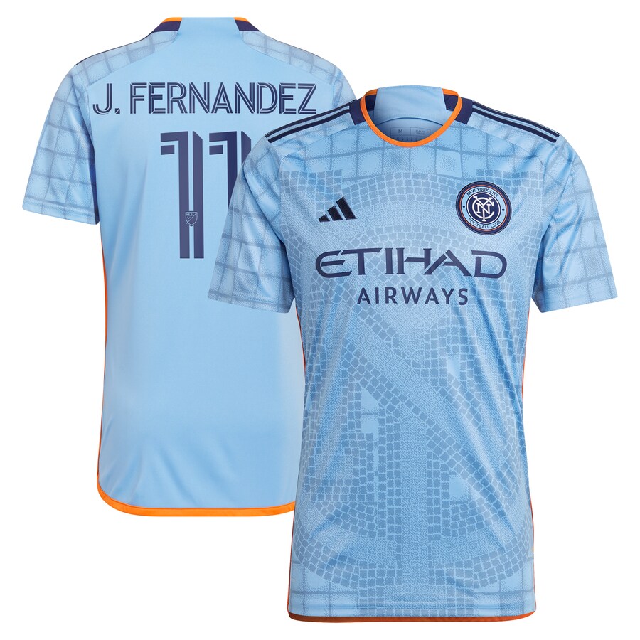 Men's New York City FC Julian Fernandez adidas Light Blue 2024 The Interboro Kit Replica Player Jersey