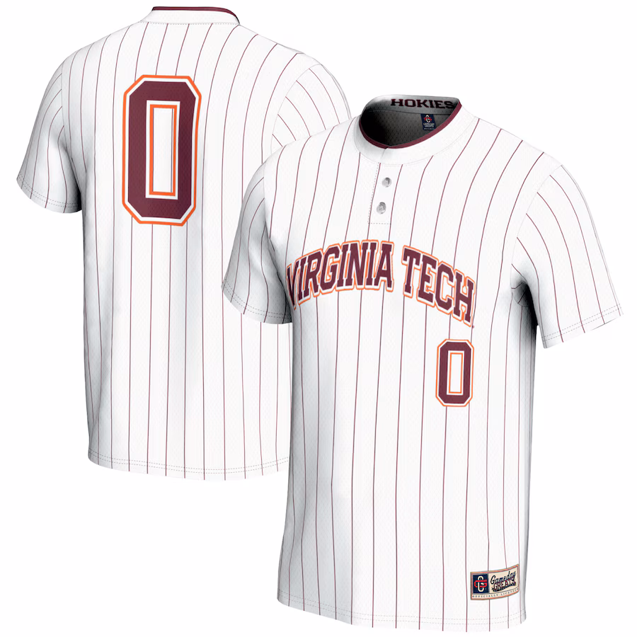 #0 Virginia Tech Hokies GameDay Greats Unisex Softball Fashion Jersey - White