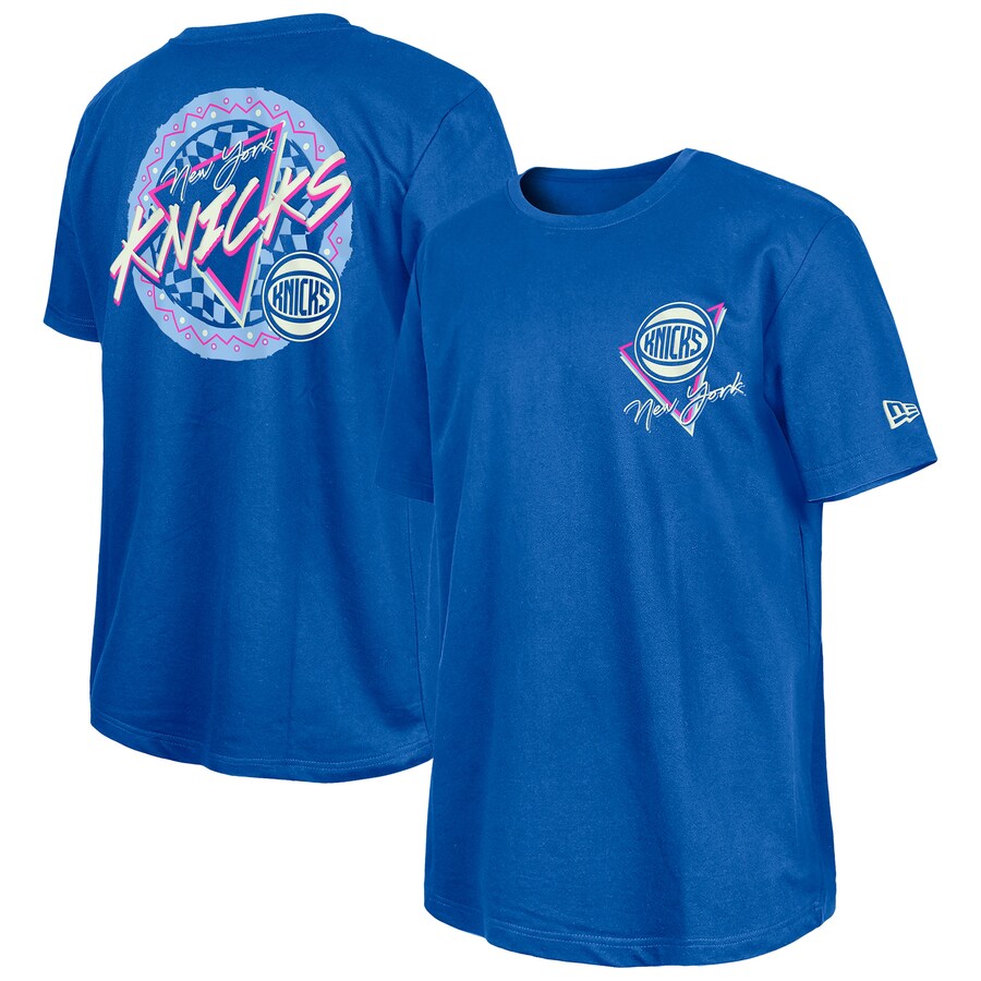 New York Knicks  New Era Blue Glow-in-the-Dark T-Shirt