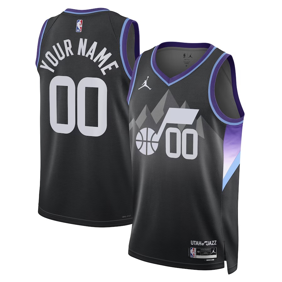 Unisex Utah Jazz Jordan Brand Black 2024/25 Custom Swingman Jersey - Statement Edition
