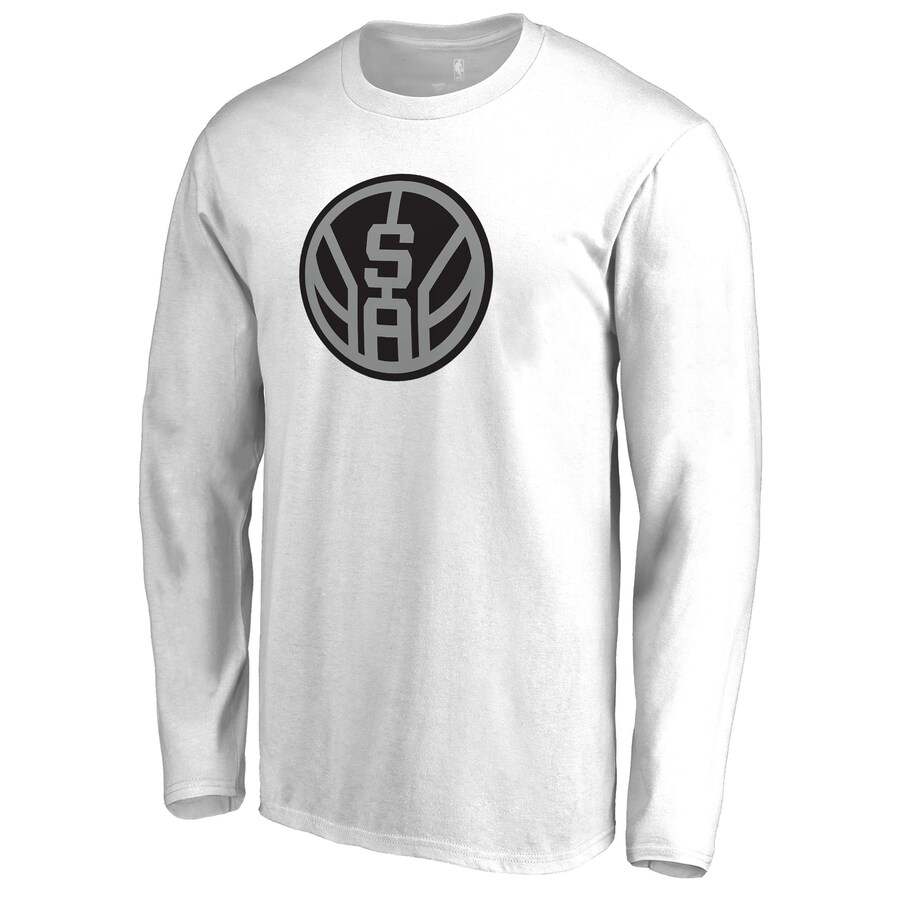 Men's San Antonio Spurs White Alternate Logo Long Sleeve T-Shirt
