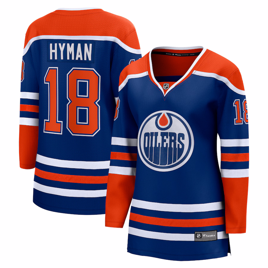 Women's Edmonton Oilers Zach Hyman Fanatics Royal Home Breakaway Player Jersey