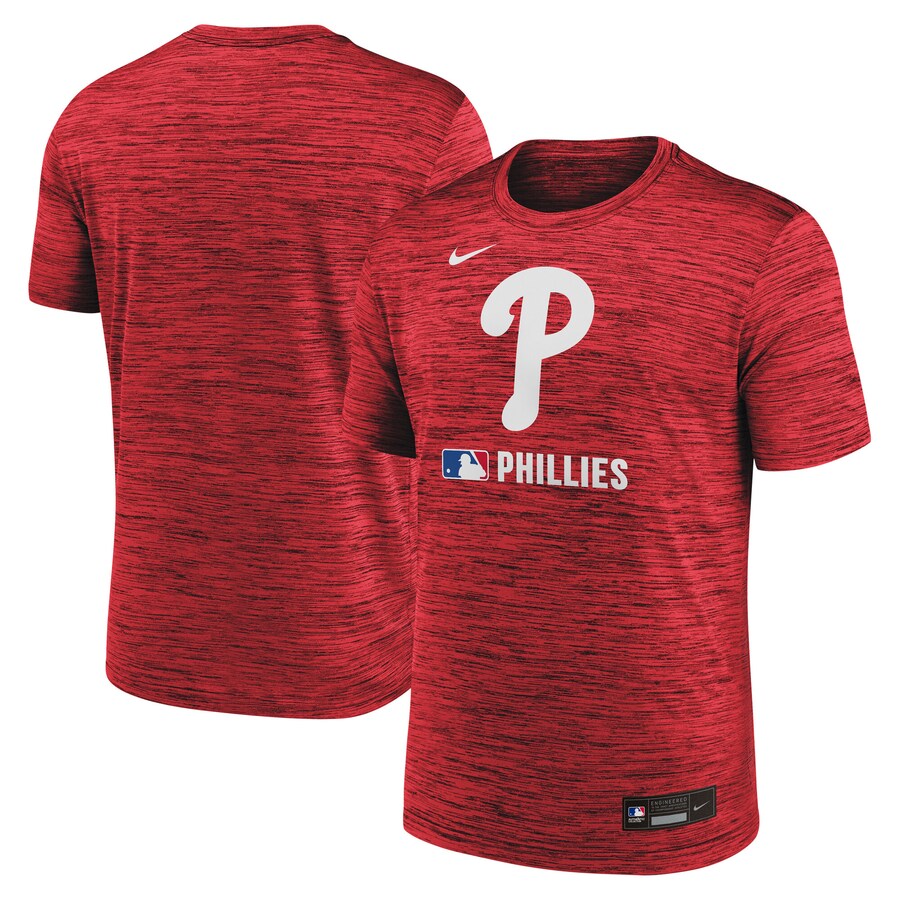 Men's Philadelphia Phillies Nike Red Authentic Collection Velocity Performance Practice T-Shirt