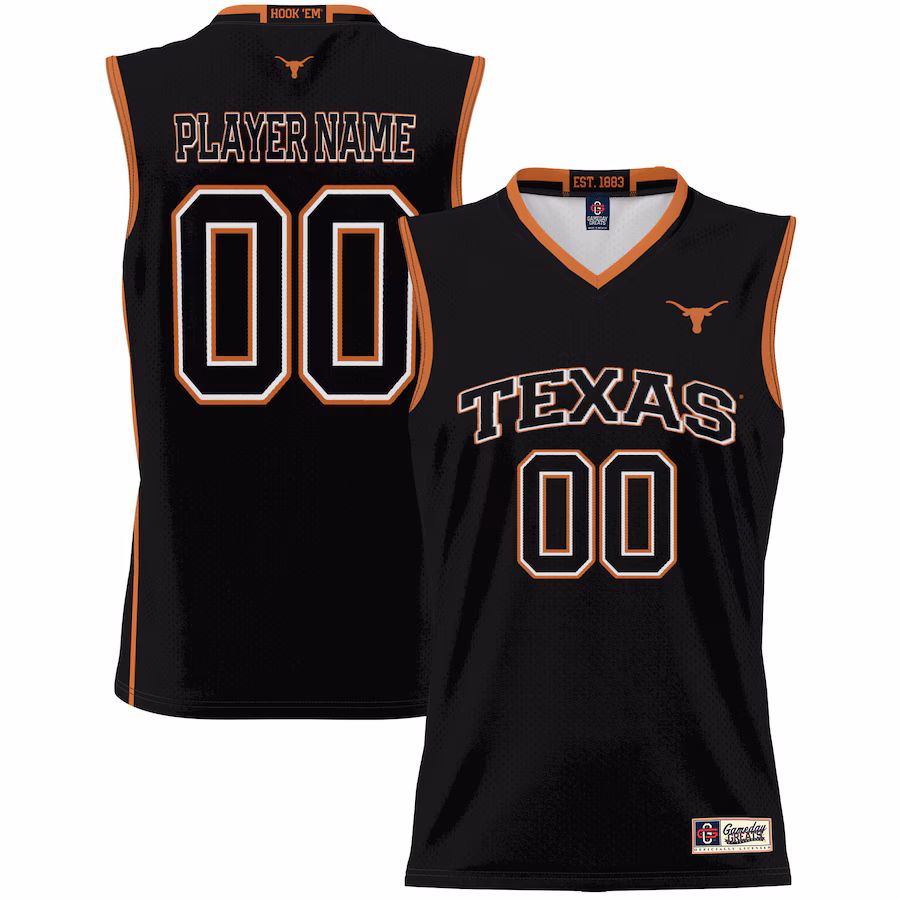 Texas Longhorns GameDay Greats Unisex  Lightweight NIL Pick-A-Player Basketball Jersey - Black