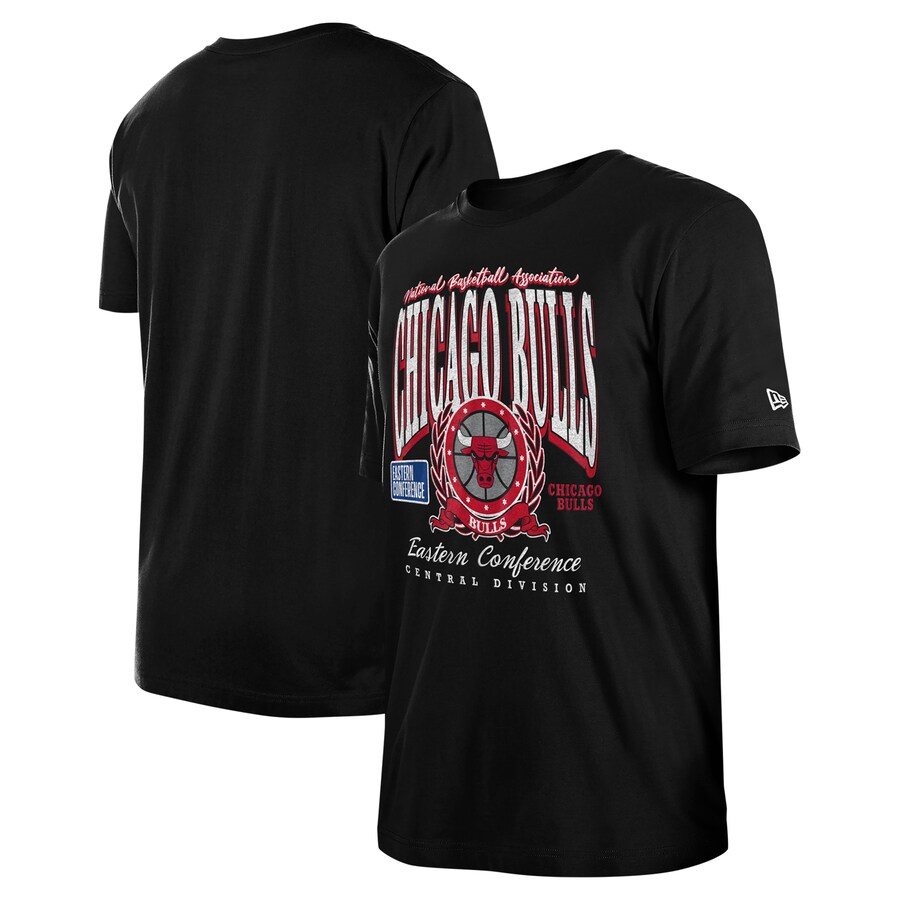 Unisex Chicago Bulls  New Era Black Oversized Essentials Boxy T-Shirt