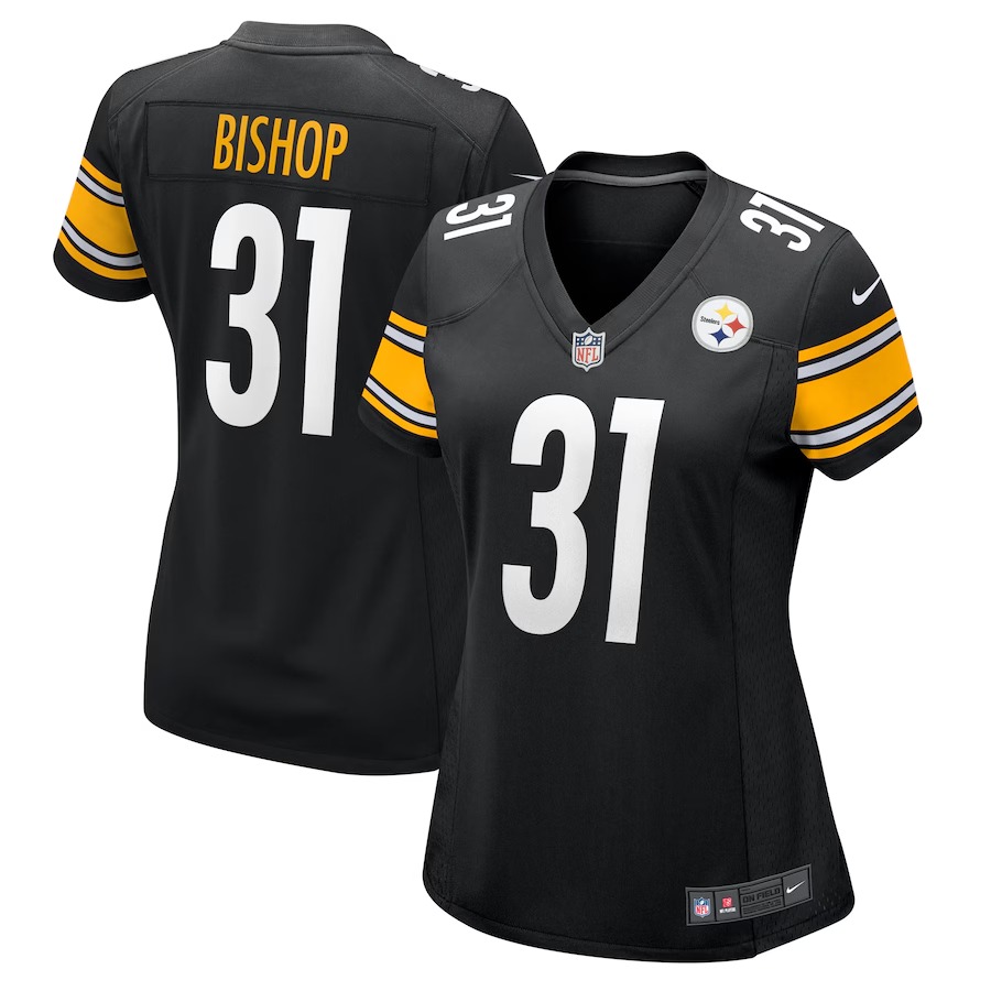 Women's Pittsburgh Steelers Beanie Bishop Nike Black Game Jersey