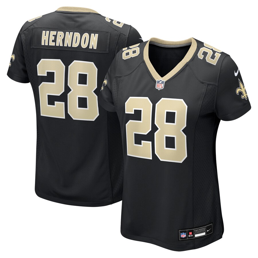 Women's New Orleans Saints Tre Herndon Nike Black Team Game Jersey