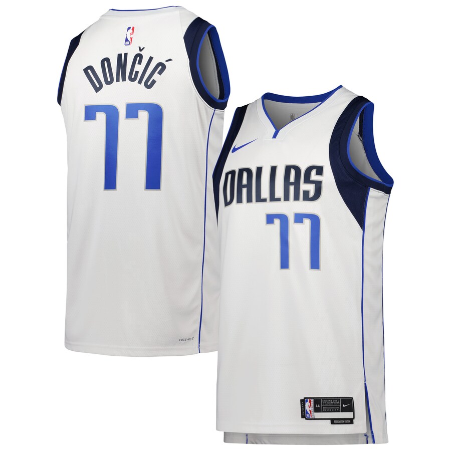Unisex Dallas Mavericks Luka Dončić Nike White Swingman Jersey - Association Edition