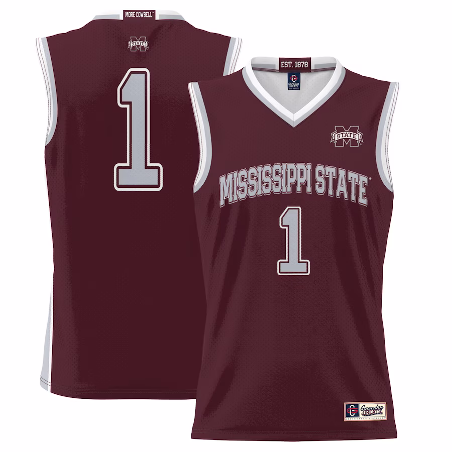 #1  Mississippi State Bulldogs GameDay Greats  Lightweight Basketball Jersey - Maroon