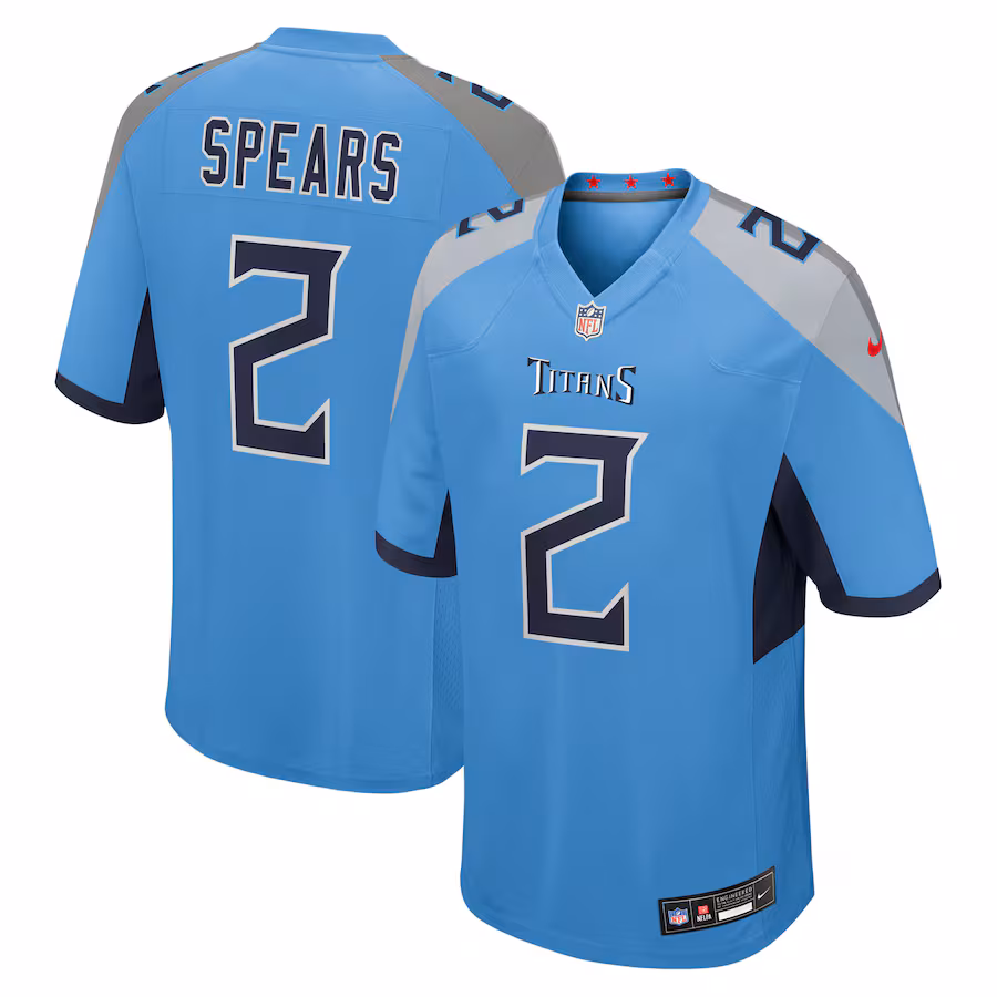 Men's Tennessee Titans Tyjae Spears Nike Light Blue Team Game Jersey