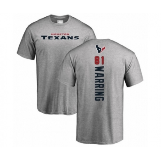 Football Houston Texans #81 Kahale Warring Ash Backer T-Shirt