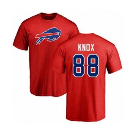 Football Buffalo Bills #88 Dawson Knox Red Name & Number Logo T-Shirt
