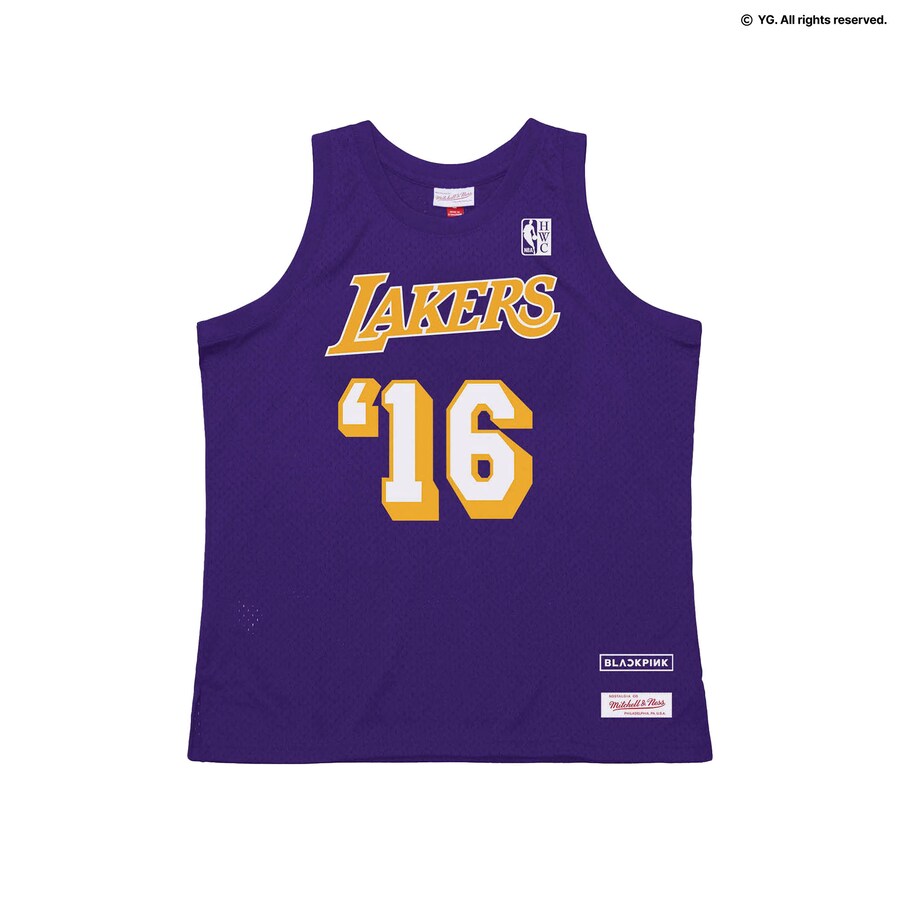 Men's Los Angeles Lakers Mitchell & Ness x BLACKPINK Purple Hardwood Classics Swingman Jersey - Limited Edition