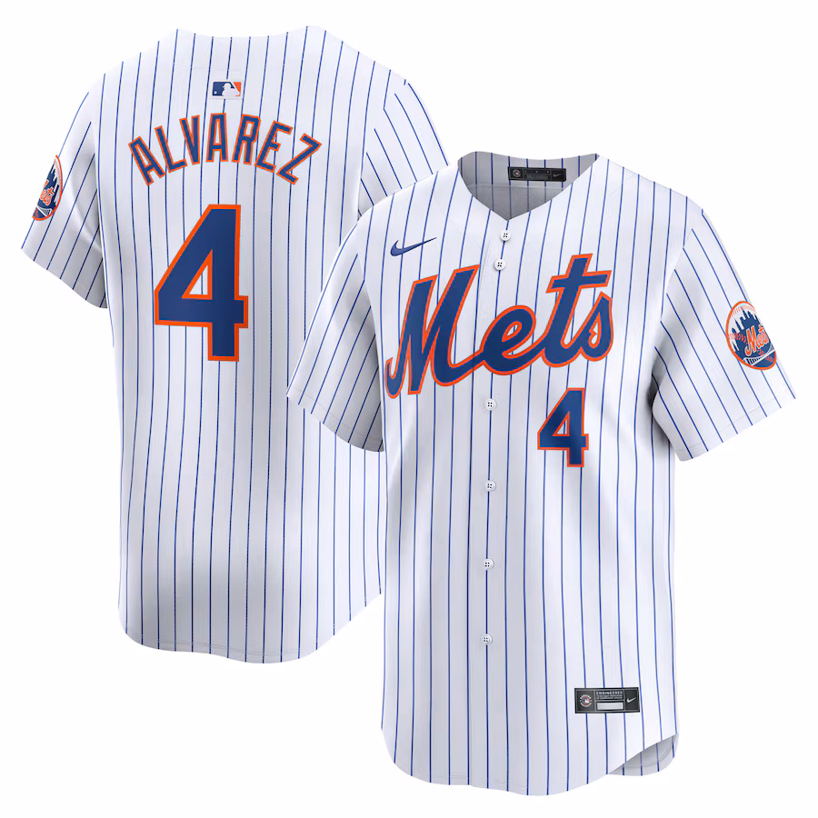 Youth New York Mets Francisco Alvarez Nike White Home Limited Player Jersey