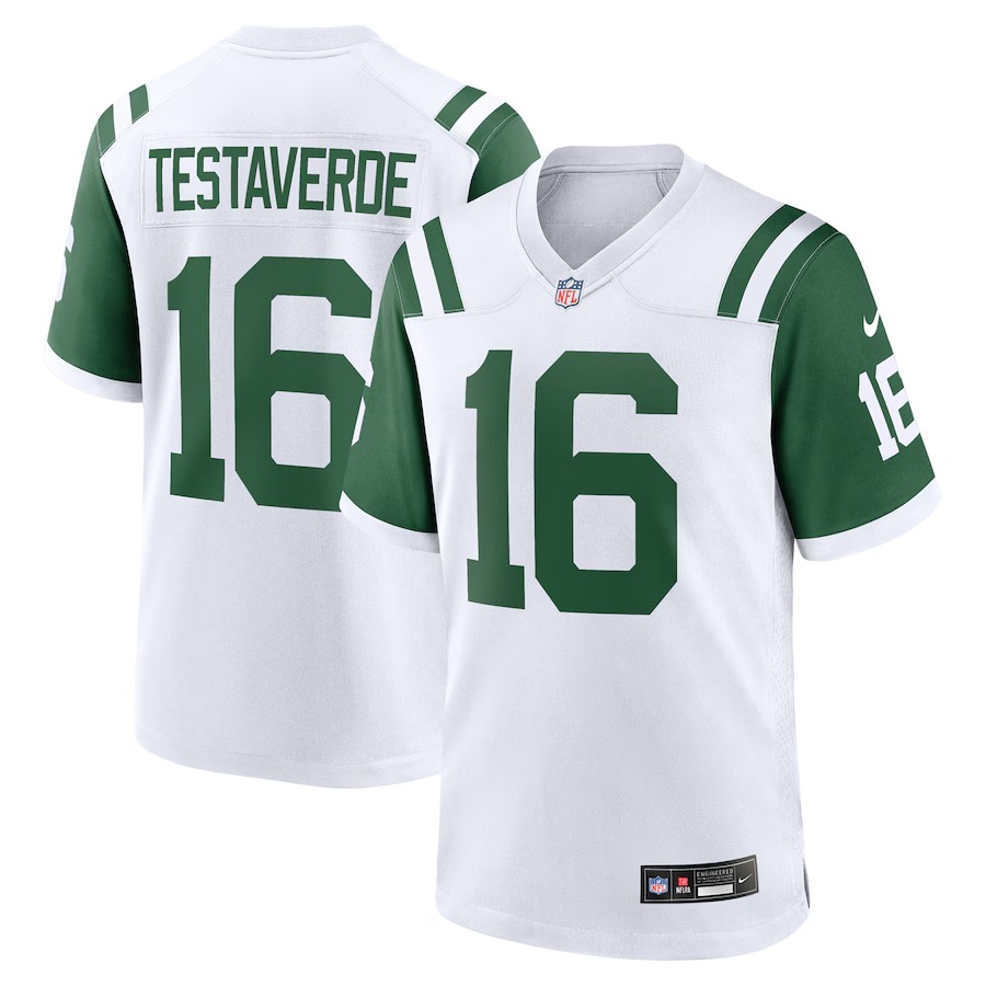 Men's New York Jets Vinny Testaverde Nike White Classic Alternate Retired Player Game Jersey