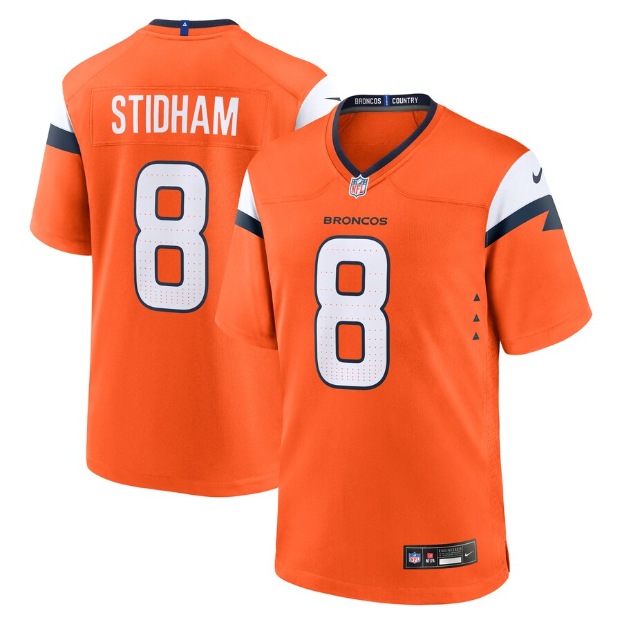 Men's Denver Broncos Jarrett Stidham Nike Orange Team Game Jersey