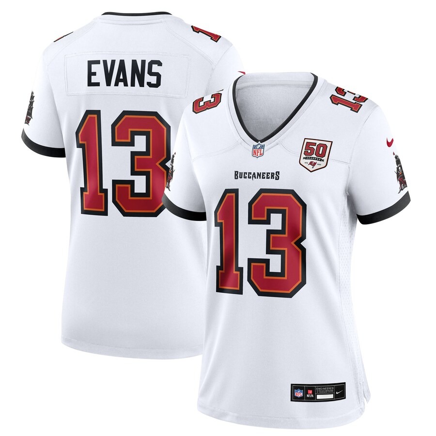 Women's Tampa Bay Buccaneers Mike Evans Nike White 50th Anniversary Game Jersey