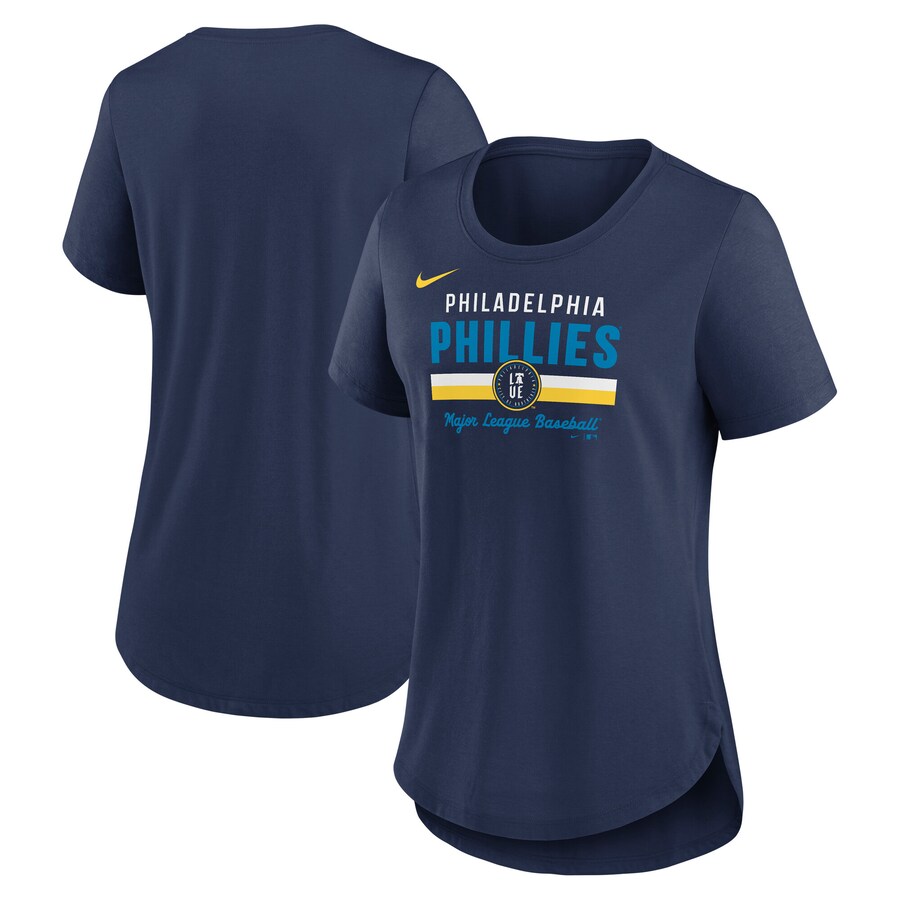 Women's Philadelphia Phillies Nike Navy City Connect Lockup Tri-Blend T-Shirt