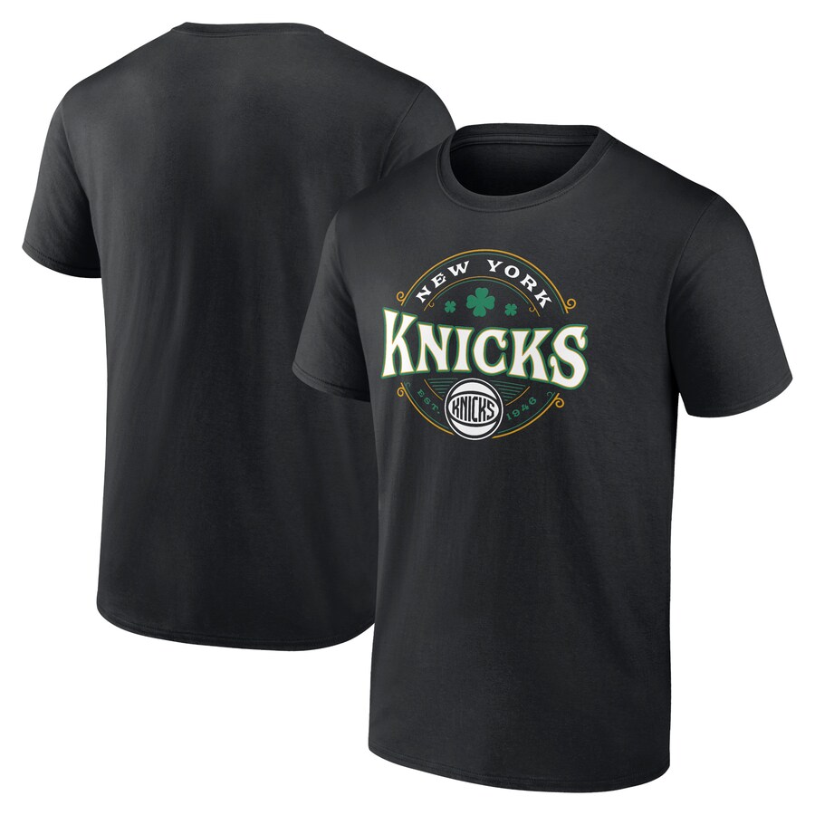 Men's New York Knicks Black St. Patrick's Day Lucky T-Shirt