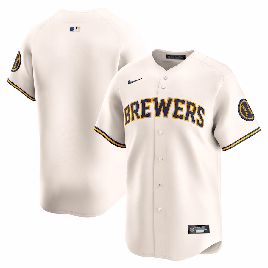 Youth Milwaukee Brewers Nike Cream Home Limited Jersey