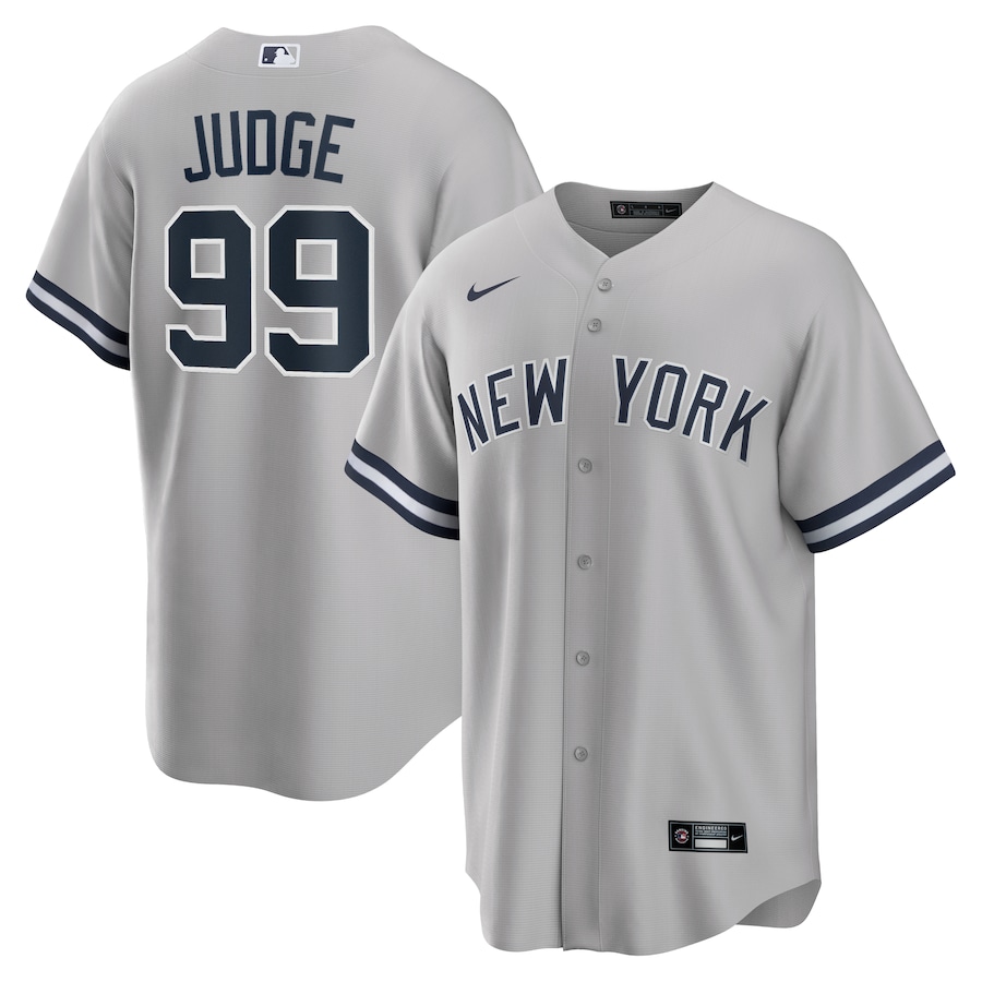 Men's New York Yankees Aaron Judge Nike Gray Road Replica Player Name Jersey