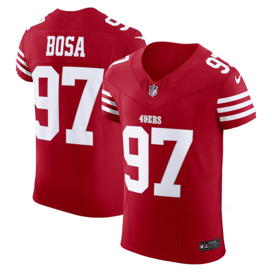Men's San Francisco 49ers Nick Bosa Nike Scarlet Vapor F.U.S.E. Elite Jersey