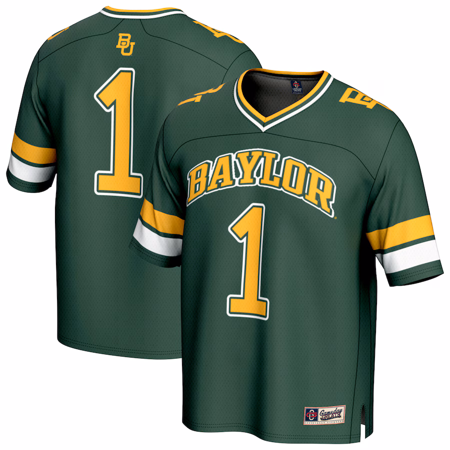 Unisex GameDay Greats #1 Green Baylor Bears Collegiate Football Fashion Jersey