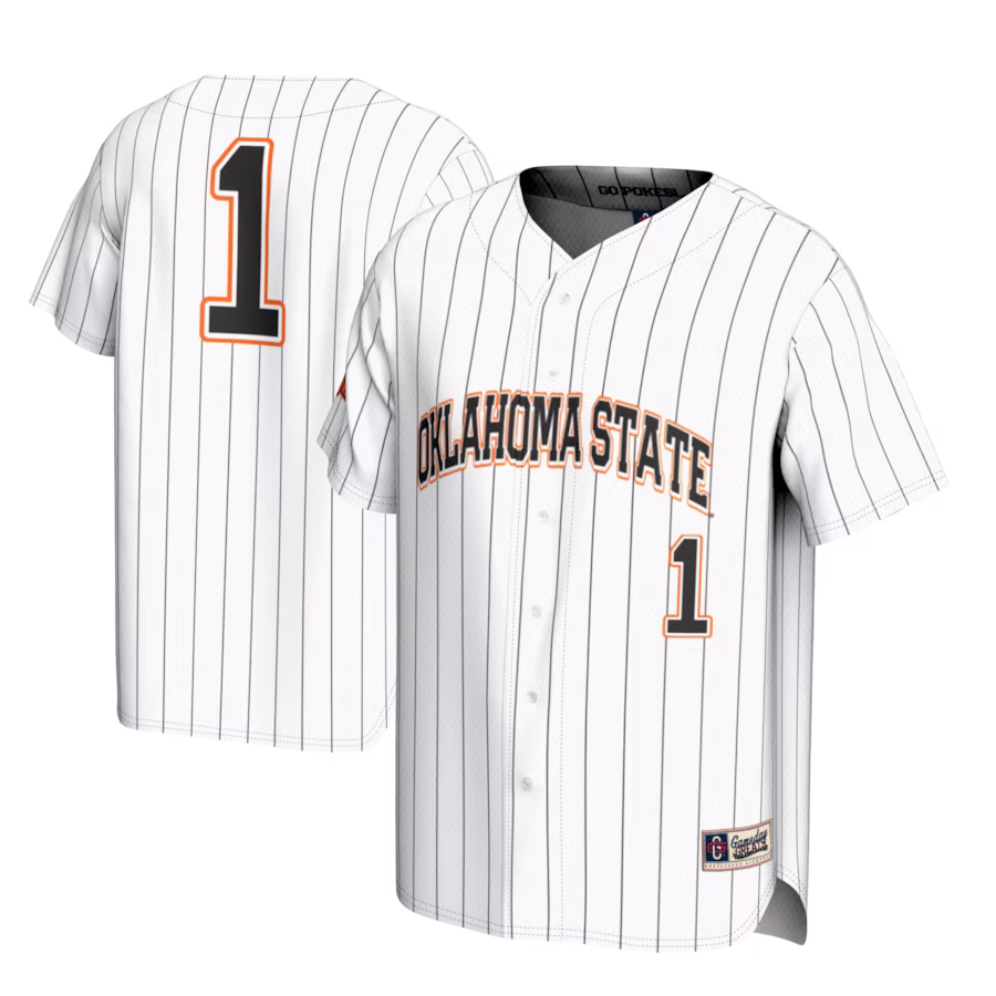 #1 Oklahoma State Cowboys GameDay Greats Lightweight Baseball Fashion Jersey - White