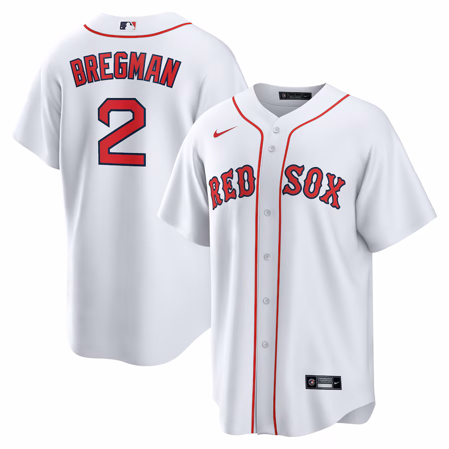 Men's Boston Red Sox Alex Bregman Nike White Home 1.0 Replica Player Jersey