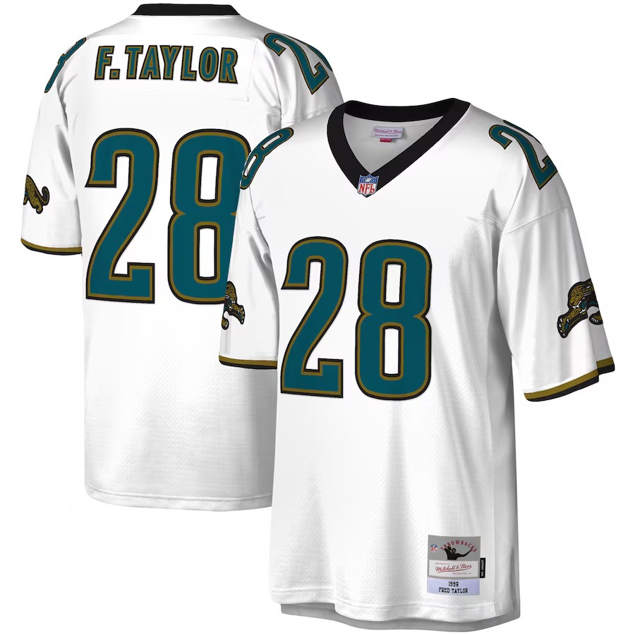 Men's Jacksonville Jaguars Fred Taylor Mitchell & Ness White Legacy Replica Jersey