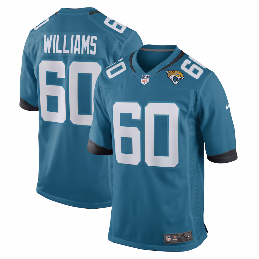 Men's Jacksonville Jaguars Darryl Williams Nike Teal Game Player Jersey
