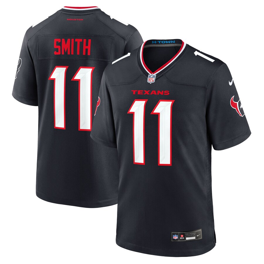 Men's Houston Texans Tremon Smith Nike Navy Team Game Jersey