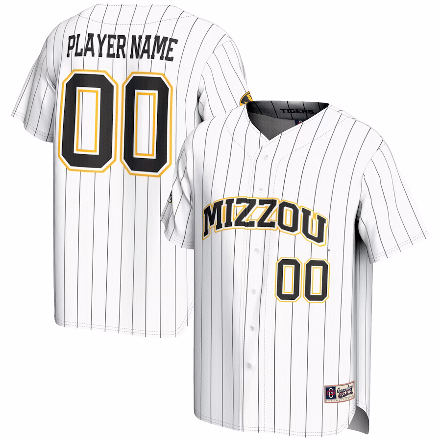 Missouri Tigers GameDay Greats Youth NIL Pick-A-Player Lightweight Baseball Jersey - White