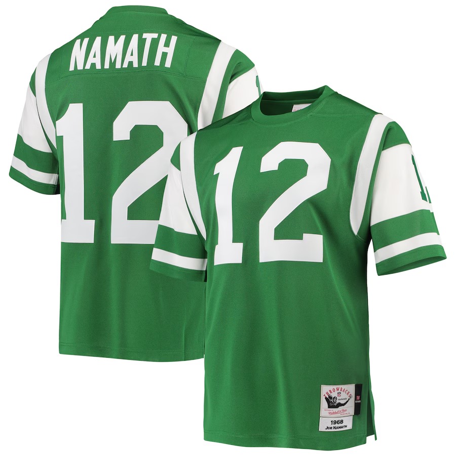 Men's New York Jets 1968 Joe Namath Mitchell & Ness Green Authentic Throwback Retired Player Jersey
