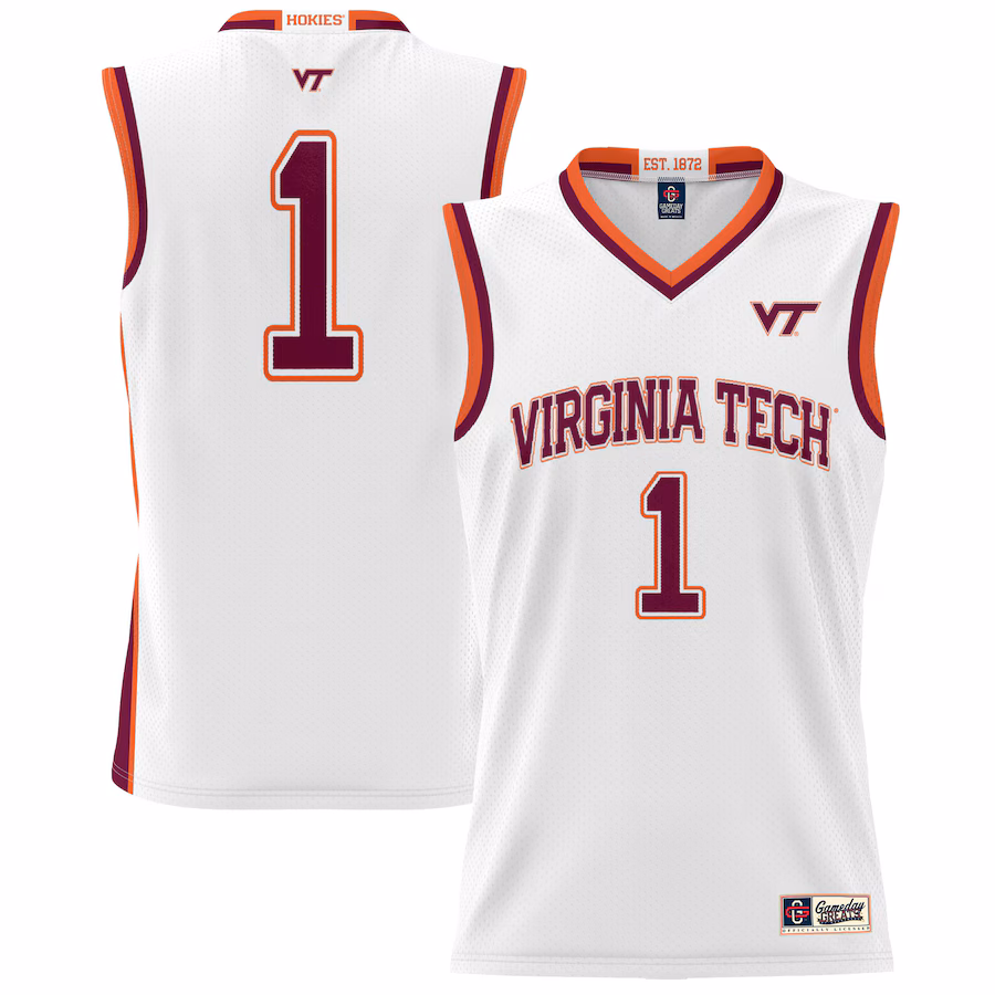 #1 Virginia Tech Hokies GameDay Greats Youth Lightweight Basketball Jersey - White