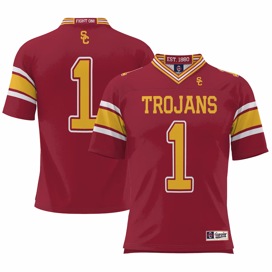#1 USC Trojans GameDay Greats Youth Football Jersey - Cardinal