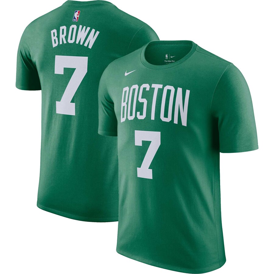 Men's Boston Celtics Jaylen Brown Nike Kelly Green Icon 2022/23 Name & Number T-Shirt