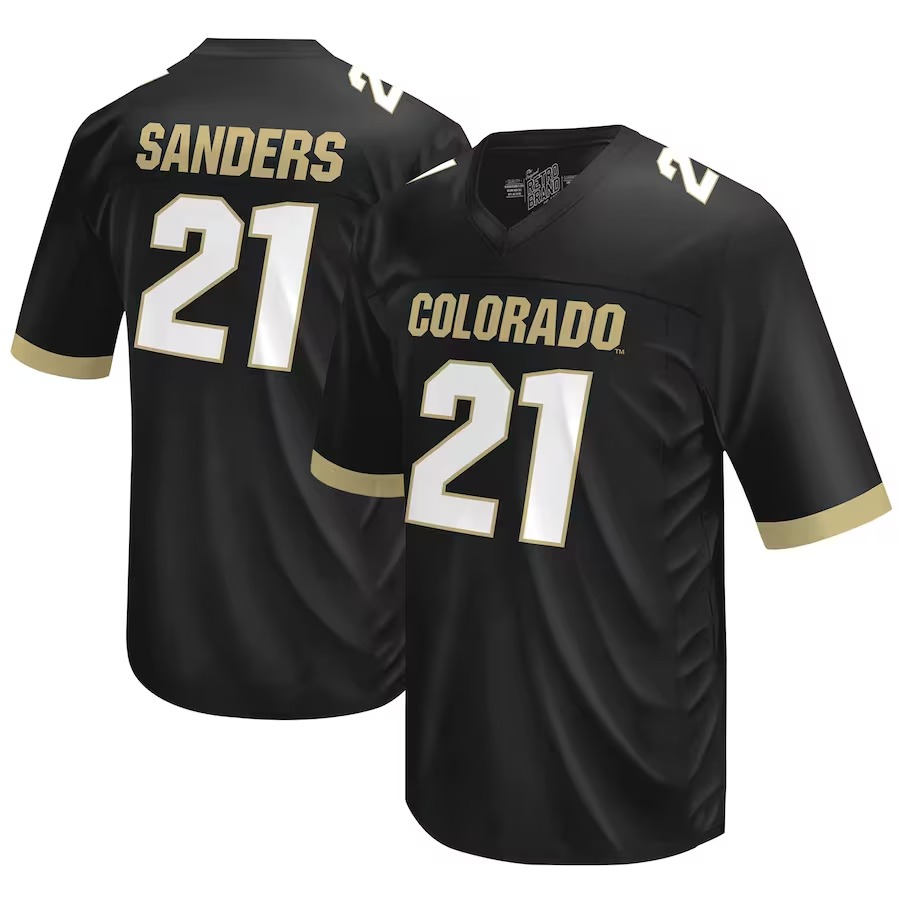 Shilo Sanders Colorado Buffaloes Original Retro Brand  NIL Football Player Jersey – Black