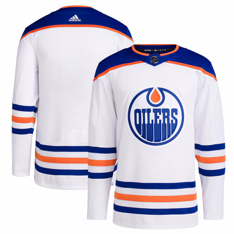 Men's Edmonton Oilers adidas White Away Primegreen Authentic Blank Jersey