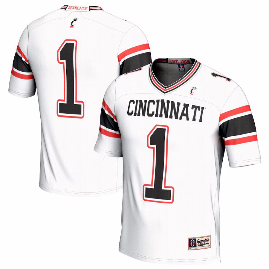 Unisex GameDay Greats #1 White Cincinnati Bearcats Lightweight Football Fashion Jersey